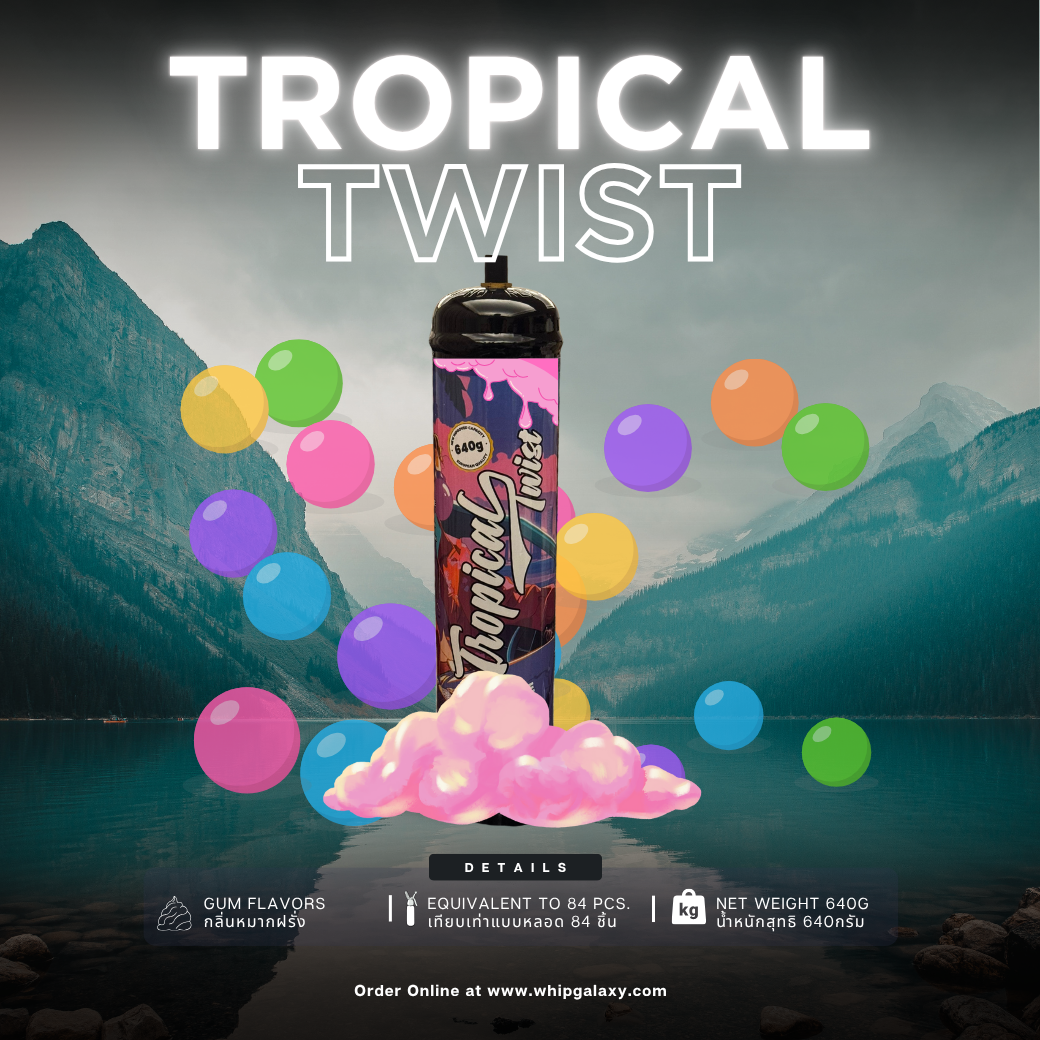 TROPICAL TWIST 640g N2O PURE 99.9% GUM FLAVOR