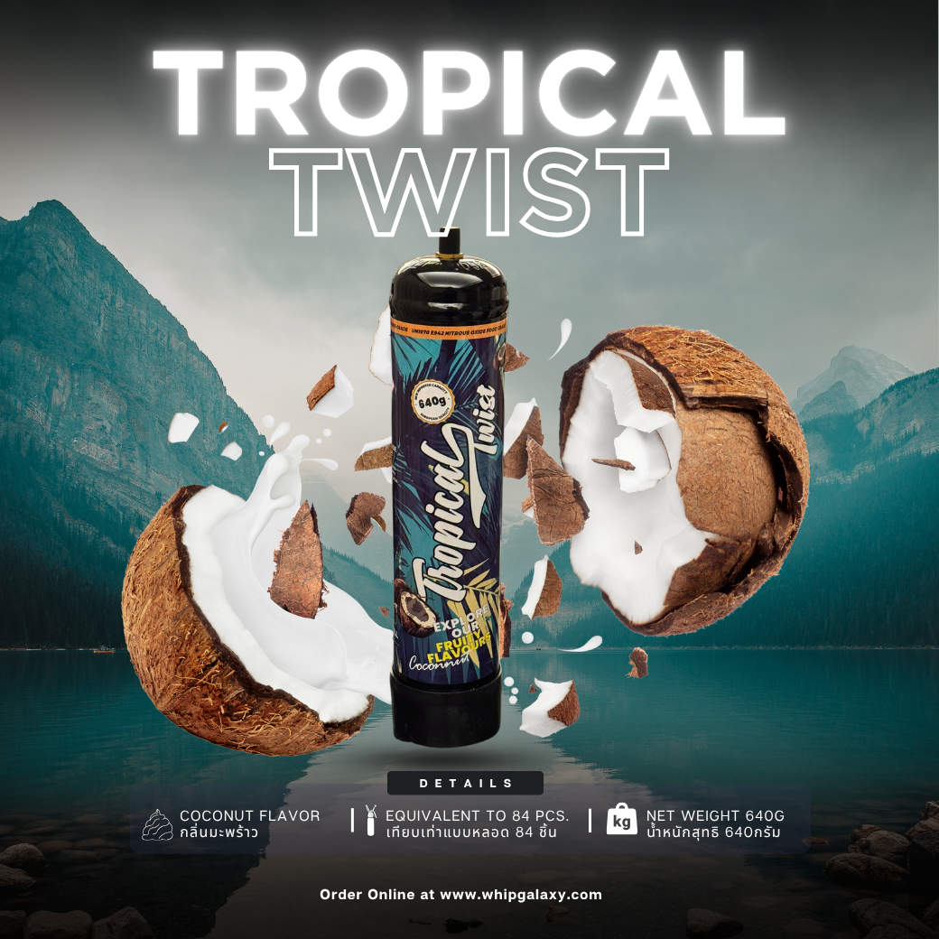TROPICAL TWIST 640g N2O PURE 99.9% COCONUT FLAVOR